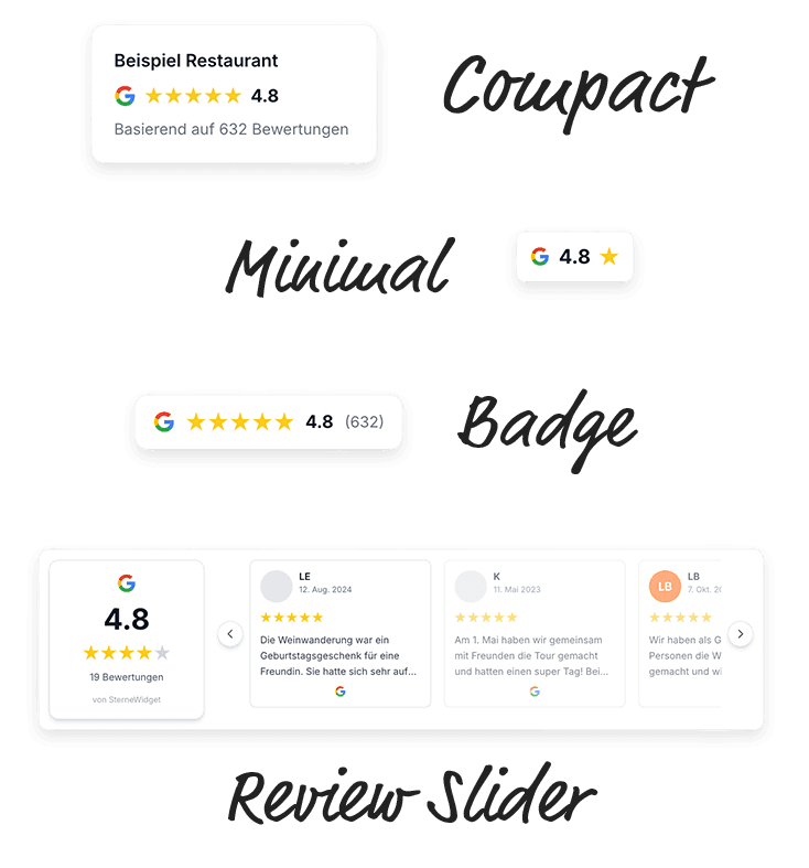 SterneWidget Dashboard Vorschau